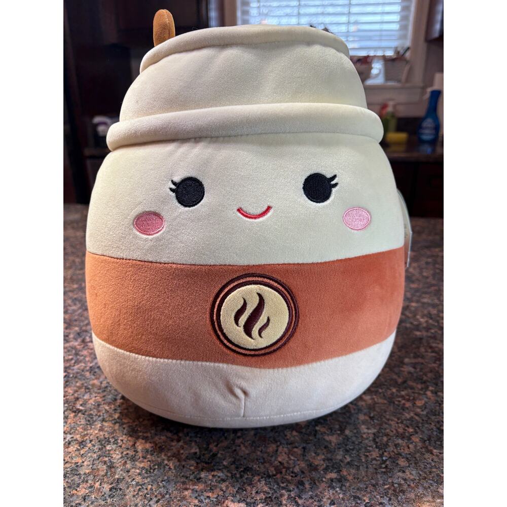 Squishmallow Renne the Latte Coffee To Go Cup Snack Squad 11" NWT - Picture 10 of 11